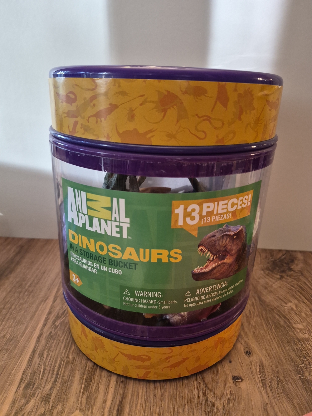 Animal Planet Dinosaurs 13-Piece Play & Storage Bucket - Purple & Yellow